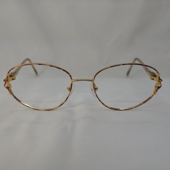 💎 Vintage CLEARVISION Eyeglass Frames Pink Brown Gold Full Metal Rims Plastic - Picture 12 of 12